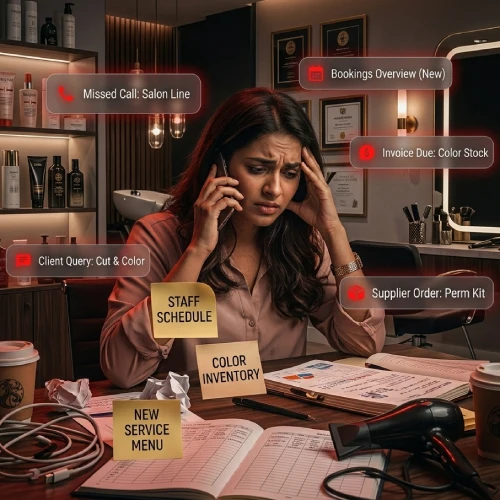 Salon owner handling too many calls and messages